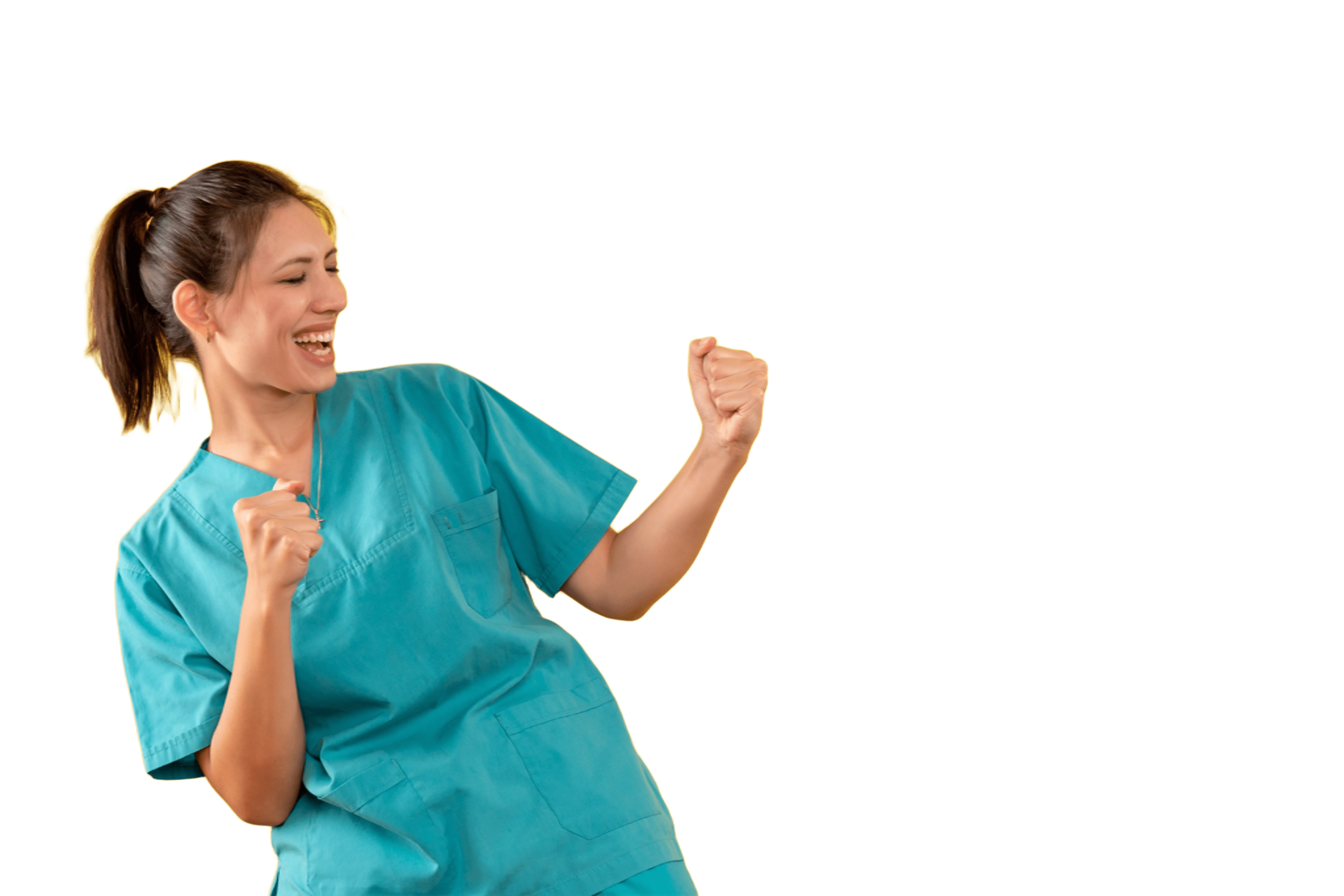 Crossway caregiver in teal scrubs